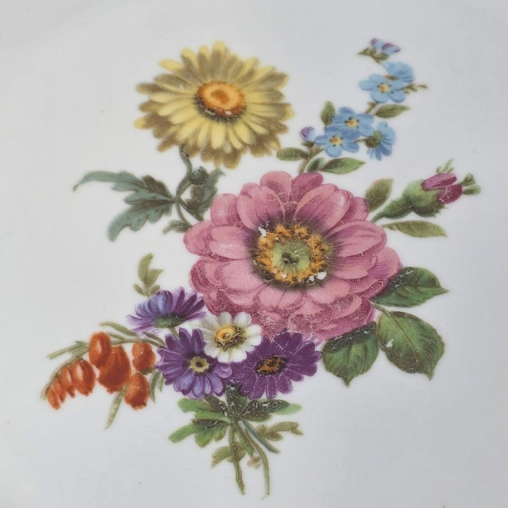 Vintage Bavaria Floral Porcelain Decorative Serving Plate With Handles - Picture 5 of 9